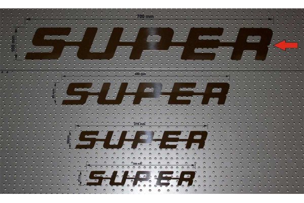 Fits for Scania*: Stainless steel lettering "SUPER" 