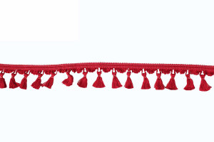 TS curtain pompoms Piece goods Quastbobble red