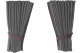 Suede-look truck window curtains 4-piece, with imitation leather edge grey concrete gray* Length 95 cm