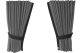 Suede-look truck window curtains 4-piece, with imitation leather edge grey anthracite* Length 95 cm