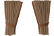 Suede-look truck window curtains 4-piece, with imitation leather edge caramel grizzly* Length 110 cm