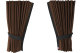 Suede-look truck window curtains 4-piece, with imitation leather edge dark brown anthracite* Length 95 cm