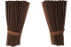 Fönstergardiner i mockalook 4-delade, med kantlist i läderimitation mörkbrun grizzly* Länge 110 cm