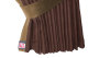 Suede-look truck window curtains 4-piece, with imitation leather edge dark brown grizzly* Length 110 cm