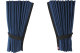 Wildlederoptik Lkw Scheibengardinen 4 teilig, mit Kunstlederkante dunkelblau anthrazit* Länge 95 cm