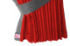 Wildlederoptik Lkw Scheibengardinen 4 teilig, mit Kunstlederkante rot beton grau* Länge 95 cm