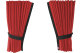 Fönstergardiner i mockalook 4-delade, med kantlist i läderimitation röd antracit* Längd 95 cm