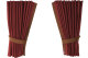 Suede-look truck window curtains 4-piece, with imitation leather edge bordeaux grizzly* Length 95 cm