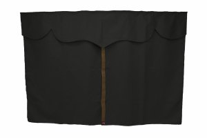 Lkw Bettgardinen, Wildlederoptik, Kunstlederkante, stark abdunkelnd anthrazit-schwarz grizzly* L&auml;nge149 cm