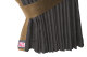 Lkw Bettgardinen, Wildlederoptik, Kunstlederkante, stark abdunkelnd anthrazit-schwarz grizzly* Länge 179 cm