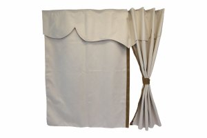 Truck bed curtains, suede look, imitation leather edge, strong darkening effect beige grizzly* L&auml;nge149 cm