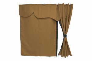 Truck bed curtains, suede look, imitation leather edge, strong darkening effect grizzly anthracite* Länge149 cm