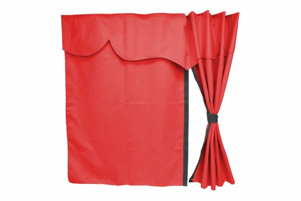 Lkw Bettgardinen, Wildlederoptik, Kunstlederkante, stark abdunkelnd rot beton grau* Länge 179 cm