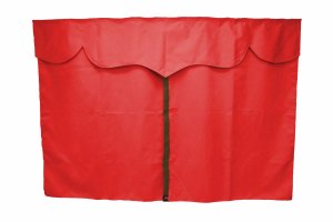 Truck bed curtains, suede look, imitation leather edge, strong darkening effect red grizzly* L&auml;nge149 cm