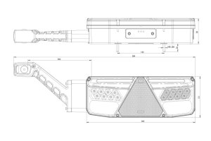 LED-multifunktionsbakljus med sidomarkeringsarm Universal Version 2