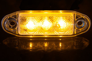 LED-sidomarkeringslampa, inf&auml;lld lampa 3 LED 12/24V orange