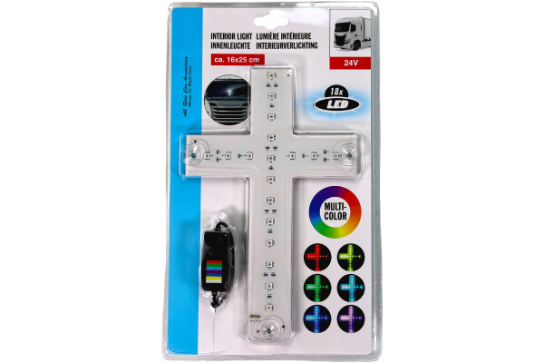 Luce interna 24 V Truck LED RGB, design a croce, 16*25 cm