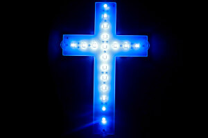 Luce interna 24 V Truck LED RGB, design a croce, 16*25 cm