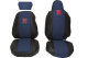 Geschikt voor Scania*: S & R (2016-...) HollandLine stoelhoezen met TS logo, bestuurdersstoel RECARO, bijrijdersstoel extra hoofdsteun - blauw