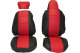 Geschikt voor Scania*: S & R (2016-...) HollandLine stoelhoezen met TS logo, bestuurdersstoel RECARO, bijrijdersstoel extra hoofdsteun - rood