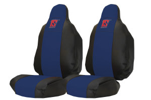 Geschikt voor Scania*: S &amp; R (2016-...) HollandLine stoelhoezen met TS logo, beide stoelen RECARO - blauw