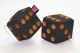 Truck cube, 12 x 12 cm, made of artificial leather, with drawstring (fuzzy dice) black* brown