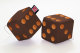 Truck cube, 12 x 12 cm, made of artificial leather, with drawstring (fuzzy dice) brown* brown
