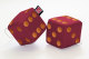 Truck cube, 12 x 12 cm, made of artificial leather, with drawstring (fuzzy dice) bordeaux brown