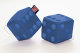 Lorry-tärning, 12 x 12 cm, i läderimitation, med snöre (fuzzy dice) blå* blå