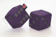 Truck cube, 12 x 12 cm, made of artificial leather, with drawstring (fuzzy dice) purple black