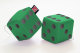 Truck cube, 12 x 12 cm, made of artificial leather, with drawstring (fuzzy dice) green black