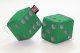 Truck cube, 12 x 12 cm, made of artificial leather, with drawstring (fuzzy dice) green grey