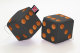 Truck cube, 12 x 12 cm, made of artificial leather, with drawstring (fuzzy dice) anthrazit* brown