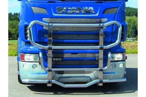 Passend f&uuml;r Scania*: R2/R3 (2009-2016) Bullf&auml;nger aus Edelstahl &quot;MEGA&quot; -  ohne LED&acute;s