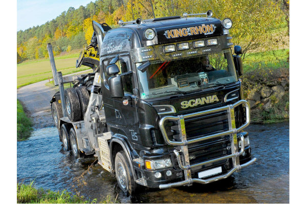 Adatto per Scania*: R2/R3 (2009-2016) Bull bar in acciaio inox "MEGA" - con 3 LED