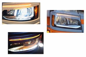 Passar f&ouml;r Scania*: R4/S (2016-...) - onda &ouml;gat - lackerbar ABS-plast - XENON-str&aring;lkastare eller LED-str&aring;lkastare