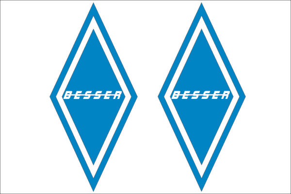 Truck stickers KARO - BESSER for wind deflector as set  ligth blue