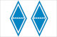 Lkw Aufkleber KARO - BESSER für Windabweiser als Set hellblau