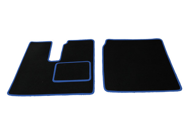 Suitable for MAN*: TGX Euro5, Euro6 (2007-...) velour carpets for driver and passenger side blue