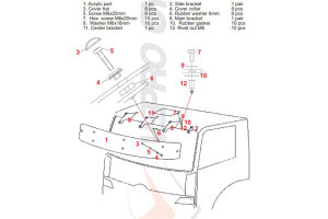 Adatto per Mercedes*: Atego 2/Axor 2 (2004-2014) Parasole tetto normale con set di supporti per il solo specchietto anteriore