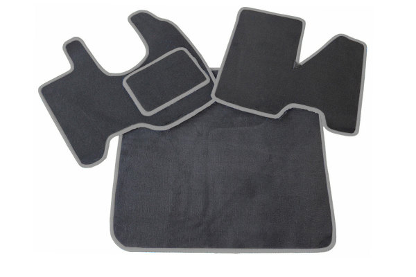 Fits Mercedes*: Atego (2005 -...) - footmat set with engine tunnel Verlours - chain colour grey