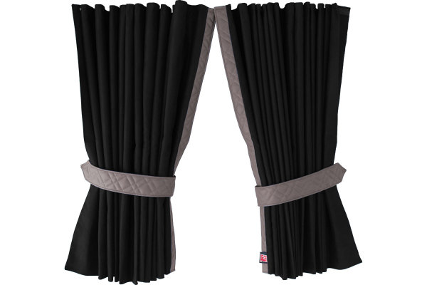 Suedelook window curtain 4 parts, with Styleline 2.0 anthracite-black Concrete gray* Length 95 cm