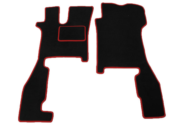 Suitable for Scania*: R4 (2016-...) - foldable passenger seat - velour floor mats - Red chain colour