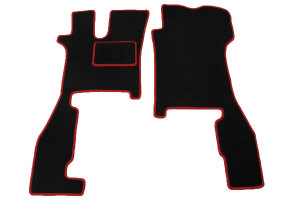 Suitable for Scania*: R4 (2016-...) - foldable passenger seat - velour floor mats - Red chain colour