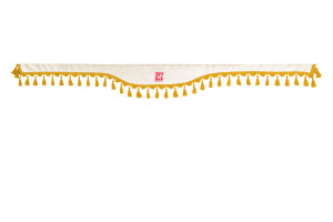 Set di tende Transporter 5 pezzi. incl. bordi beige oro con pomello