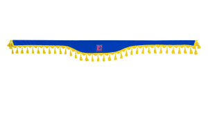 Set di tende Transporter 5 pezzi. incl. bordo blu giallo con pompon