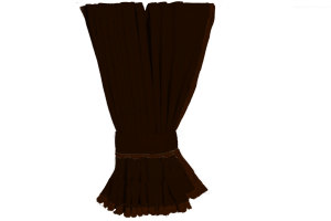 Van curtain set 5 pieces , including Borde brown brown without bobbles