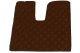 Lämplig för MAN*: TGA (2007-...) StandardLine, komplett set - golvmatteset & motortunnelkrets liten förarhytt med kylskåp - brun, läderimitation