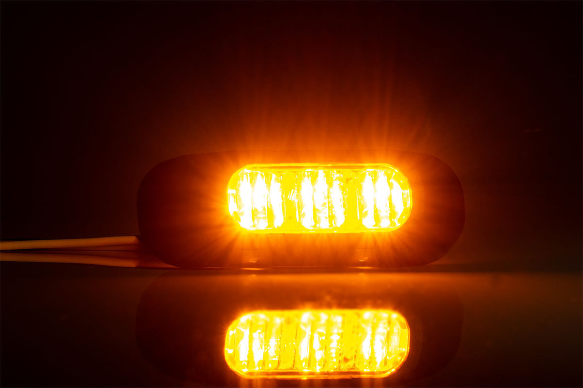 LED-Blitzlicht-Befestigungsbügel 12 V, bernsteinfarben