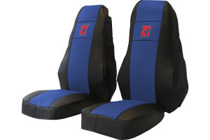 Suitable for Volvo*: FH3 (2008-2013) - HollandLine leatherette - seat covers blue 1 belt integrated on the seat 
